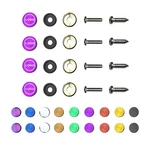 Set Of 4 License Frame Screws And Aluminum Metal Caps Black Red Purple Blue Gold. Fixed Price $18.99.