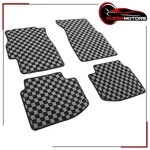 Fits 1996-2000 Honda Civic Floor Mats Black Gray Plaid Checkered Carpets 4PCS. Fixed Price $65.99.