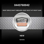 Genuine Toyota 4RUNNER Front Drive Shaft Inboard Joint Boot Kit Rh 0443760042. Fixed Price $89.99.