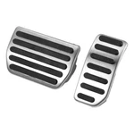 Autohaux 2PCS Brake Pedal Pad Gas 3.94''X1.77'', Black, Silver Tone. Fixed Price $21.73.