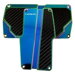 Automatic Neo Chrome Brushed Aluminum Pedal Pad Set W Black Carbon. Fixed Price $39.90.