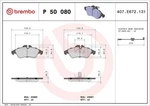 Brembo P50080 Front Brake Pad Set Fits Mercedes Volkswagen Dodge Vw Lt 28-35 2-T. Fixed Price $40.82.