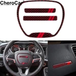 Red & Black Steering Wheel Trim Cover For 15-21 Dodge Challenger Charger Durango. Fixed Price $15.99.