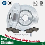 Rear Drilled Slotted Brake Rotors And Ceramic Pads Kit Ford Focus 2012-2018. Fixed Price $66.01.