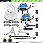 For 2006-09 10 11 Buick Front Tie Rod End Wheel Hub Bearing With Brake Rotor Pad. Fixed Price $285.80.