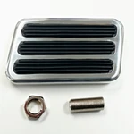 Polished Aluminum Brake Pad W/ Rubber Inserts 4-1/2" X 2-1/2" Street Rod. Fixed Price $30.95.
