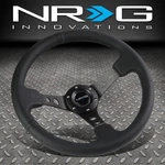 Nrg Reinforced 350MM Aluminum Black Leather 3"DEEP Dish Racing Steering Wheel. Fixed Price $134.00.