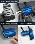 Blue Aluminum Sports Car Pedal Covers Non Slip Universal Automatic Kit Xb 374. Fixed Price $20.00.