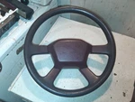 1986 - 97? Nissan Pickup Truck D21 Hardbody Maroon Steering Wheel & Horn Button. Fixed Price $95.00.
