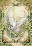 White Dove & Lily Of The Valley Designer Cotton Fabric Quilt Block Multi-size. Fixed Price $14.75.