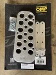 OA/1867 Omp Racing Rally Drivers Left Footrest - Sandblasted Drilled Aluminium. Fixed Price $40.00.