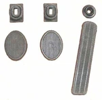Pedal & Draft Seal Set For 1942-1948 And Early 1949 Plymouth. Fixed Price $123.88.