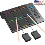Portable Electronic Drum Kit 9 Pads Midi Controller W/ Pedals All Styles New. Fixed Price $194.99.
