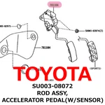 New Toyota Genuine Rod Assy, Accelerator Pedal(w/sensor) SU003-08072. Fixed Price $147.99.