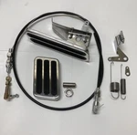 Billet Aluminum Floor Mount Gas Pedal Brake Pad Black Throttle Cable Spring Kit. Fixed Price $90.00.