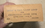 Nos Vintage 1954 Chevy Taillight Reverse Lens Clear Backup Chevrolet. Fixed Price $29.99.