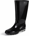 Pupeez Womens Black Rubber Rain Boots 16" Mid Calf Waterproof And Clear Sole. Fixed Price $19.99.