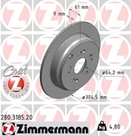 Zimmermann 280.3185.20 Brake Disc For Acura (gac), Honda, (dongfeng),. Fixed Price $63.25.