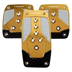 Nrg Innovations Manual Gold Chrome Aluminum Pedal Pad Set W Black Carbon Fiber. Fixed Price $41.82.