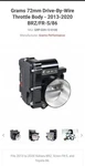 Grams Performance 72MM Throttle Body 2012+ Scion Frs Subaru Brz G09-12-0100. Fixed Price $360.00.